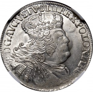 August III, Ort koronny 1755, Lipsk, szerokie popiersie
