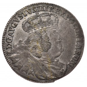 August III, dwuzłotówka (8 groszy) 1761 EC, Lipsk, rzadki rok