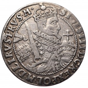 Zygmunt III Waza, ort 1623, Bydgoszcz, szeroka korona na rewersie