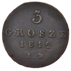 Księstwo Warszawskie, Fryderyk August I, 3 grosze 1812 IB