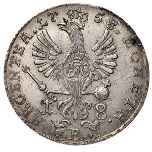 Prusy, Fryderyk II, ort 1758 B, Wrocław, rzadszy