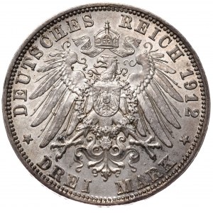 Niemcy, Bawaria, Otto, 3 Marki Monachium 1912 D