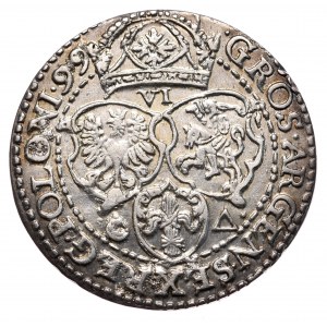 Zygmunt III Waza, szóstak 1599, Malbork, duża głowa