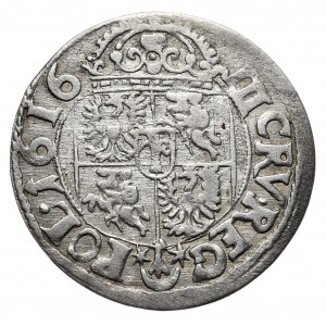 Zygmunt III Waza 1587-1632 3 krajcary 1616, Kraków, herb Sas. Rzadkość