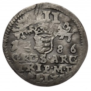 Stefan Batory, Trojak 1586, Wilno - bez herbu Lis