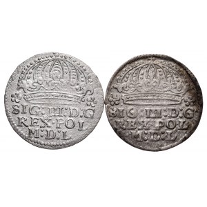 Zygmunt III Waza, zestaw 2 groszy 1612 i 1613, Kraków