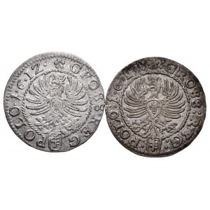 Zygmunt III Waza, zestaw 2 groszy 1612 i 1613, Kraków