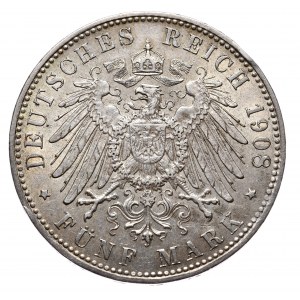 Niemcy, Bawaria, Otto, 5 Marek Monachium 1908 D