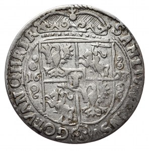 Zygmunt III Waza, ort 1623, PRVSM+, Bydgoszcz, szeroka korona na rewersie