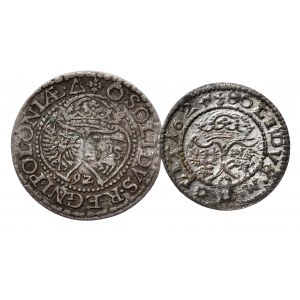 Zygmunt III Waza, zestaw szelągów 1592 Malbork i 1624 Wilno