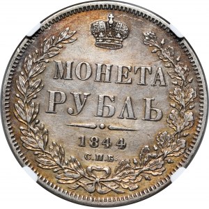 Rosja, Mikołaj I, rubel 1844 СПБ КБ, Petersburg