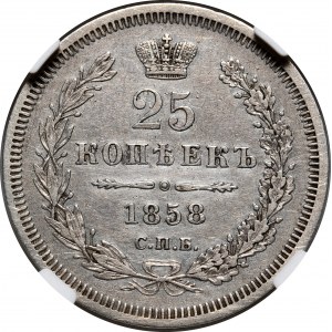 Rosja, ALeksander II, 25 kopiejek 1858 СПБ ФБ, Petersburg