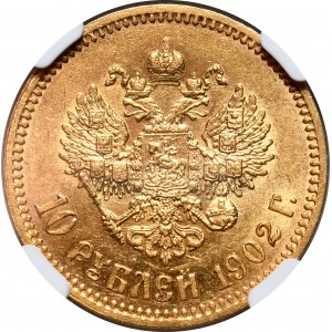 Rosja, Mikołaj II, 10 rubli 1902, Petersburg