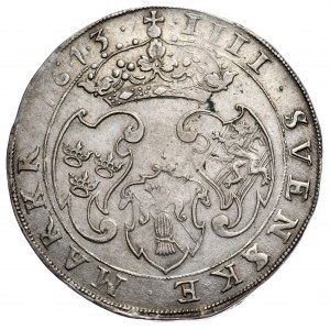 Szwecja 4 marki 1613, Gustaw II Adolf, wielka rzadkość