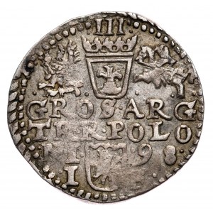 Zygmunt III Waza, trojak 1598, Olkusz, duża głowa, POLONI