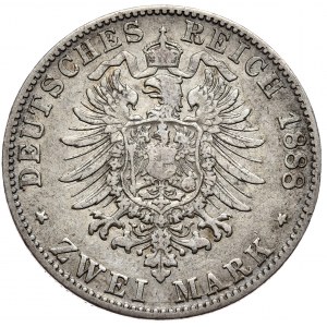 Niemcy, Badenia, 2 marki 1888, G, Karlsruhe