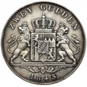 Niemcy, Bawaria, 2 guldeny 1845, Monachium