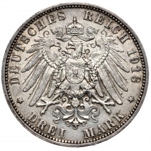 Niemcy, Saksonia, 3 marki 1913, E Muldenhütten