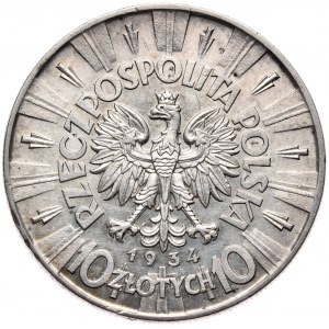 Kolekcja monet 1934-39, 10 złotych 1934 Piłsudski, orzeł urzędowy