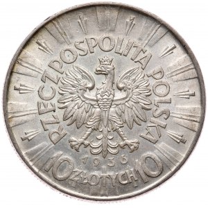 Kolekcja monet 1934-39, 10 złotych 1936 Piłsudski