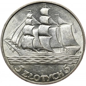 5 złotych 1936 żaglowiec