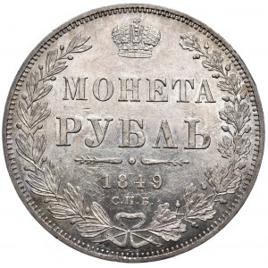 Rosja, Mikołaj I, rubel 1849 СПБ HI, Petersburg
