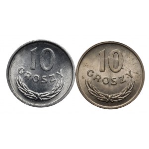 PRL, zestaw 10 groszy 1949, aluminium i miedzionikiel