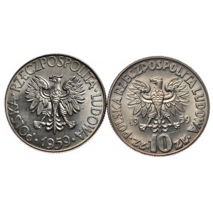 PRL, zestaw 10 złotych 1959, Kopernik i Kościuszko