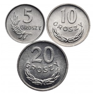 PRL, zestaw 5,10,20 groszy 1962r.