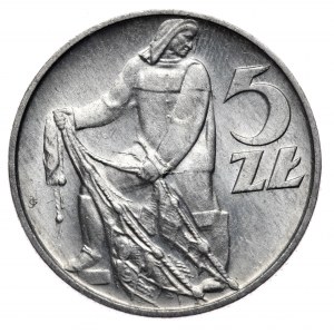 PRL, 5 złotych 1959, Rybak