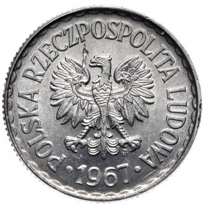 PRL, 1 złoty 1967, destrukt