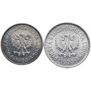 PRL, 50 groszy, 1 złoty 1970 - razem 2 sztuki