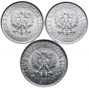 PRL, 50 groszy 1971, 1972, 1 złoty 1971