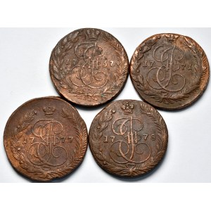 Zestaw 4 monet 5 kopiejkowych Katarzyny II 1767-78