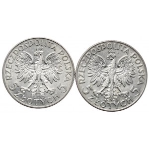 Zestaw 2 x 5 złotych 1933 kobieta