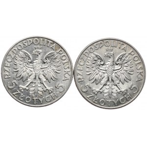 Zestaw 2 x 5 złotych 1933-34 kobieta