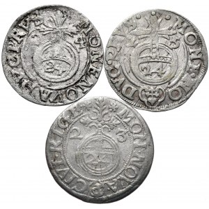 Zestaw 3 półtoraków - Jerzego Wilhelma 1624 i 1625, Królewiec i Gustawa Adolfa 1623 Ryga