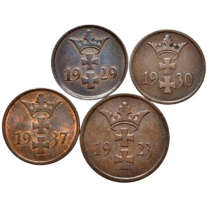 Zestaw 1 fenig 1929,30,37, 2 fenigi 1923