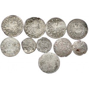 Zestaw 10 monet - od półgroszy litewskich Aleksandra do 5 groszówki 1811