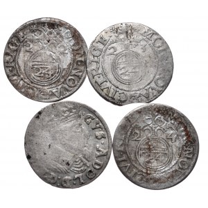 Okupacja szwedzka, zestaw 4 monet - 3 półtoraki Ryga, grosz 1629, Elbląg