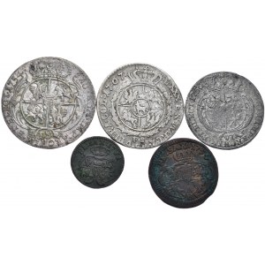 August III, St. Aug. Poniatowski, zestaw 5 monet 1751-1767
