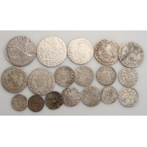 Zestaw 18 monet (głównie Zygmunt III), orty, szóstaki, półtoraki