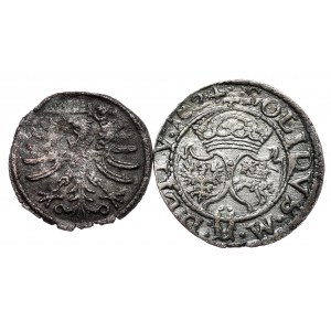Zygmunt III Waza szeląg 1624 i Zygmunt Stary denar bez daty Gdańsk