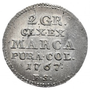 Stanislaw August Poniatowski, 2 pennies (half zloty) 1767 FS, Warsaw