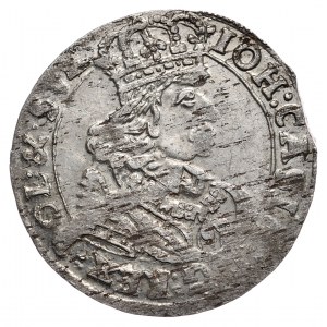 Jan Kazimierz, Sixpence 1661 TT, Bromberger Rand auf Vorder- und Rückseite