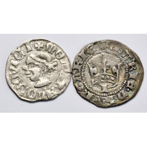Węgry, Ludwik Andegaweński i Maria, zestaw 2 denarów