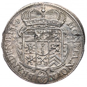 Prussia, Frederick III, 2/3 thaler 1689 B-H, Minden