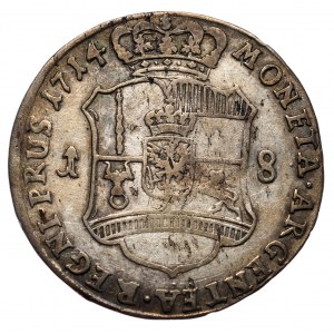Prussia, Frederick William I, ort (18 pennies) 1714 CG, Königsberg