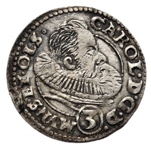 Śląsk, Księstwo Ziębicko-Oleśnickie, Karol II, 3 krajcary 1612, Oleśnica.