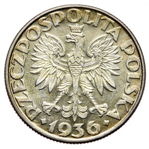 II Rzeczpospolita, 2 złote 1936 żaglowiec